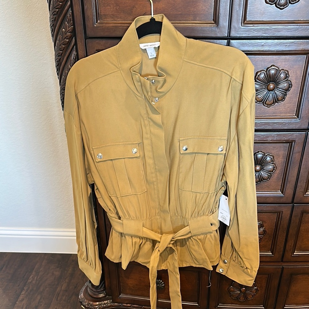 Nine West Tan Utility Jacket with Belt